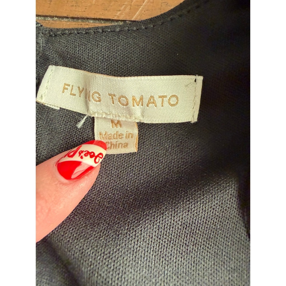 Flying Tomato Womens Baltic Born Long Sleeve Wrap Wide Leg Jumpsuit Black Size M - Picture 8 of 11